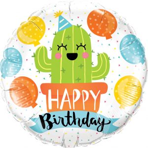 45cm Round Foil Birthday Party Cactus #78664 - Each (Pkgd.)