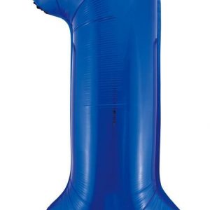 86cm Number 1 Blue Foil Balloon #213731 - Each (Pkgd.) Self Sealing Valve - Fill with Air or Helium.