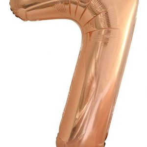 86cm Number 7 Rose Gold Foil Balloon #213747 - Each (Pkgd.) Self Sealing Valve - Fill with Air or Helium.