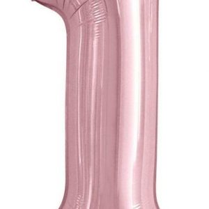 86cm Number 1 Light Pink Foil Balloon #213761 - Each (Pkgd.) Self Sealing Valve - Fill with Air or Helium.
