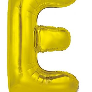 86cm Letter E Gold Foil Balloon #213944 - Each (Pkgd.) Self Sealing Valve - Fill with Air or Helium.