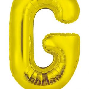 86cm Letter G Gold Foil Balloon #213946 - Each (Pkgd.) Self Sealing Valve - Fill with Air or Helium.