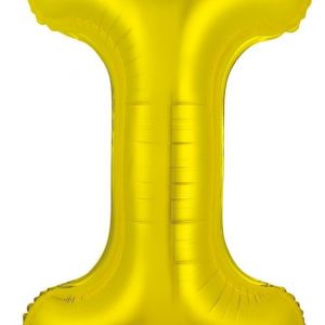 86cm Letter I Gold Foil Balloon #213948 - Each (Pkgd.) Self Sealing Valve - Fill with Air or Helium.