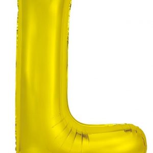 86cm Letter L Gold Foil Balloon #213951 - Each (Pkgd.) Self Sealing Valve - Fill with Air or Helium.