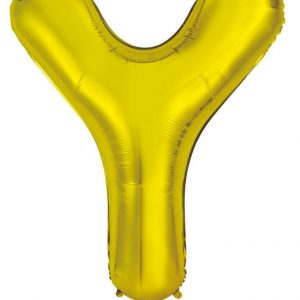 86cm Letter Y Gold Foil Balloon #213964 - Each (Pkgd.) Self Sealing Valve - Fill with Air or Helium.