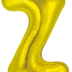 86cm Letter Z Gold Foil Balloon #213965 - Each (Pkgd.) Self Sealing Valve - Fill with Air or Helium.