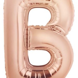 86cm Letter B Rose Gold Foil Balloon #213971 - Each (Pkgd.) Self Sealing Valve - Fill with Air or Helium.