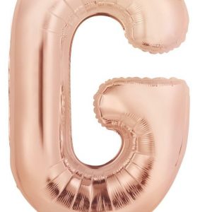 86cm Letter G Rose Gold Foil Balloon #213976 - Each (Pkgd.) Self Sealing Valve - Fill with Air or Helium.