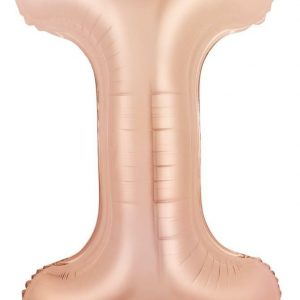 86cm Letter I Rose Gold Foil Balloon #213978 - Each (Pkgd.) Self Sealing Valve - Fill with Air or Helium.