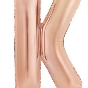 86cm Letter K Rose Gold Foil Balloon #213980 - Each (Pkgd.) Self Sealing Valve - Fill with Air or Helium.