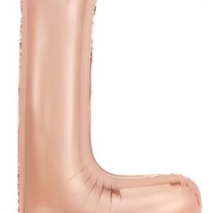 86cm Letter L Rose Gold Foil Balloon #213981 - Each (Pkgd.) Self Sealing Valve - Fill with Air or Helium.