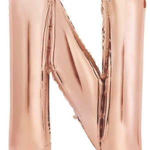 86cm Letter N Rose Gold Foil Balloon #213983 - Each (Pkgd.) Self Sealing Valve - Fill with Air or Helium.