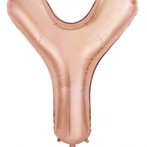 86cm Letter Y Rose Gold Foil Balloon #213994 - Each (Pkgd.) Self Sealing Valve - Fill with Air or Helium.