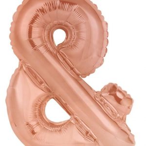 86cm Symbol Ampersand & Rose Gold Foil Balloon #213996 - Each (Pkgd.) Self Sealing Valve - Fill with Air or Helium.