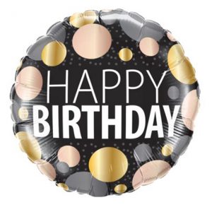 45cm Birthday Big Metallic Dots Foil Balloon #12268 - Each (Pkgd.)