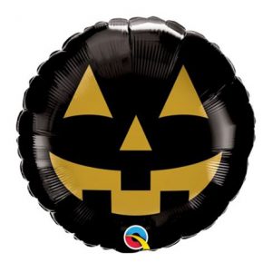 45cm Halloween Jack Face Black & Gold Foil Balloon #89832 - Each (Pkgd.)