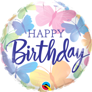 45cm Birthday Beautiful Butterflies Foil Balloon #13274 - Each (Pkgd.)