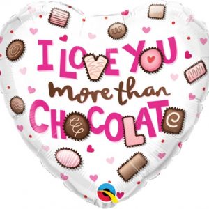 45cm Heart Foil I Love You More Than Chocolate #16678 - Each (Pkgd.)