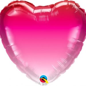 45cm Heart Foil Pink Ombre #16761 - Each (Pkgd.)