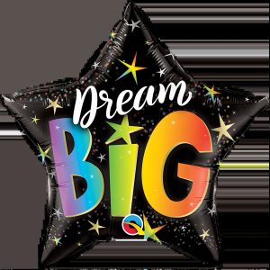 50cm Star Foil Dream Big Rainbow Stars #17431 - Each (Pkgd.)