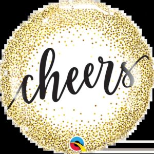 45cm Round Foil Cheers Gold Glitter Dots #18889 - Each (Pkgd.)