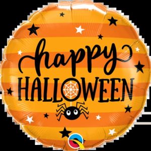 45cm Round Foil Halloween Spider & Stars #19717 - Each (Pkgd.)
