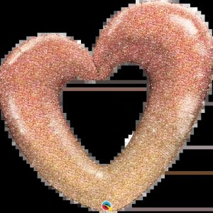 106cm Shape Rose Gold Glitter Ombre Heart #21073 - Each (pkgd.)