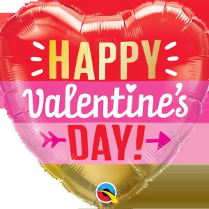 45cm Heart Valentine's Day Arrow Stripes #16696 - Each (Pkgd.)