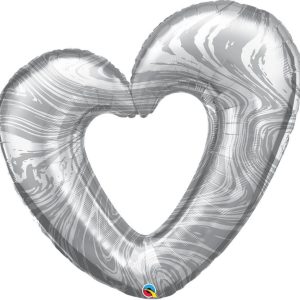 106cm Shape Open Marble Heart-Silver #23181 - Each (pkgd.)