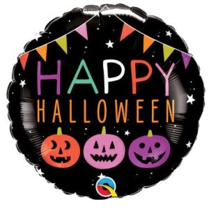 45cm Round Foil Halloween Pumpkin & Banners #23300 - Each (Pkgd.)