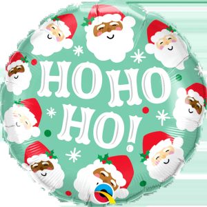 45cm Round HO HO HO Christmas Santa's Foil Balloon #23316 - Each (Pkgd.)