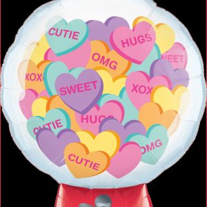 109cm Shape Foil Candy Hearts Gumball Machine #24711 - Each (pkgd.)