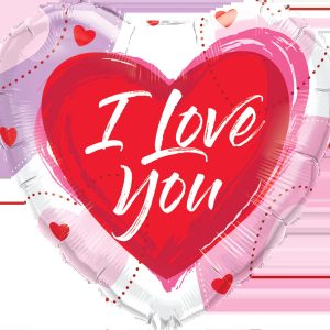 45cm Heart I Love You Brushed Hearts #24735 - Each (Pkgd.)