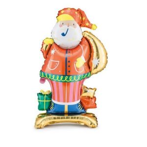 106cm Standing Shape Foil Balloon Santa #2526160 - Each (Pkgd.) Air-filled ONLY