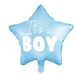 45cm Foil Balloon Matte Star it's a Boy Pastel Blue #252622001 - Each (Pkgd.)