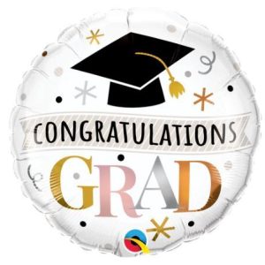 45cm Round Foil Congratulations Grad Rose Gold #25757 - Each (Pkgd.)