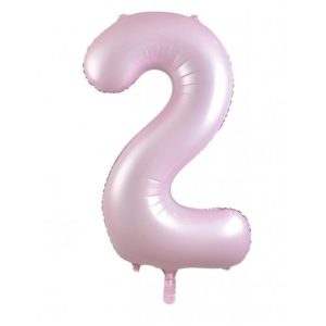 86cm Number 2 Matte Light Pink Foil Balloon #30213852 - Each (Pkgd.) Self Sealing Valve - Fill with Air or Helium.