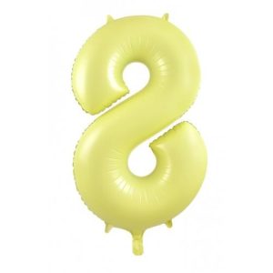 86cm Number 8 Matte Yellow Foil Balloon #30213878 - Each (Pkgd.) Self Sealing Valve - Fill with Air or Helium.