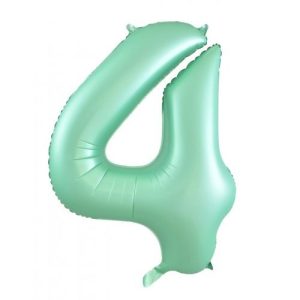 86cm Number 4 Matte Mint Foil Balloon #30213884 - Each (Pkgd.) Self Sealing Valve - Fill with Air or Helium.