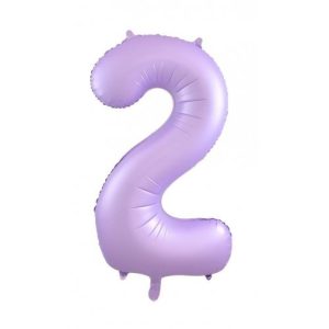 86cm Number 2 Matte Lilac Foil Balloon #30213892 - Each (Pkgd.) Self Sealing Valve - Fill with Air or Helium.