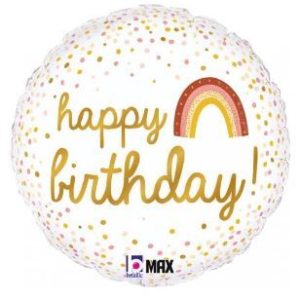 45cm Round Foil Boho Birthday #30G26166P- Each (Pkgd.)