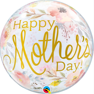 56cm Single Bubble Mother's Day Watercolour Floral #24899 - Each (Pkgd.)