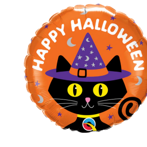 45cm Halloween Black Cat & Hat Foil Balloon #28111 - Each (Pkgd.)
