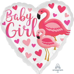 45cm Baby Girl Flamingo Foil Balloon #4039633 - Each (Pkgd) Self Sealing Foil Balloon