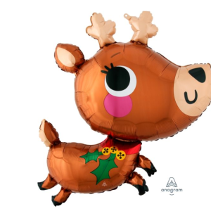 76cm SuperShape Foil Adorable Reindeer #4042042 - Each (Pkgd.)