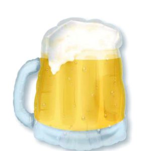 58cm SuperShape Beer Mug See-Thru Foil Balloon #4007256 - Each (Pkgd.) 50cm x 58cm Self Sealing Foil Balloon