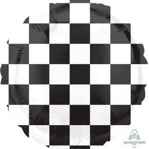 45cm Checkerboard Round Foil Balloon #4013955 - Each (Pkgd.)