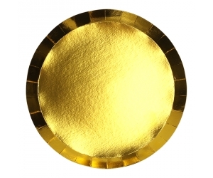 Paper Party Paper Round Banquet Plate 10.5" Metallic Gold #6190MGP - 20pk(Pkgd.)