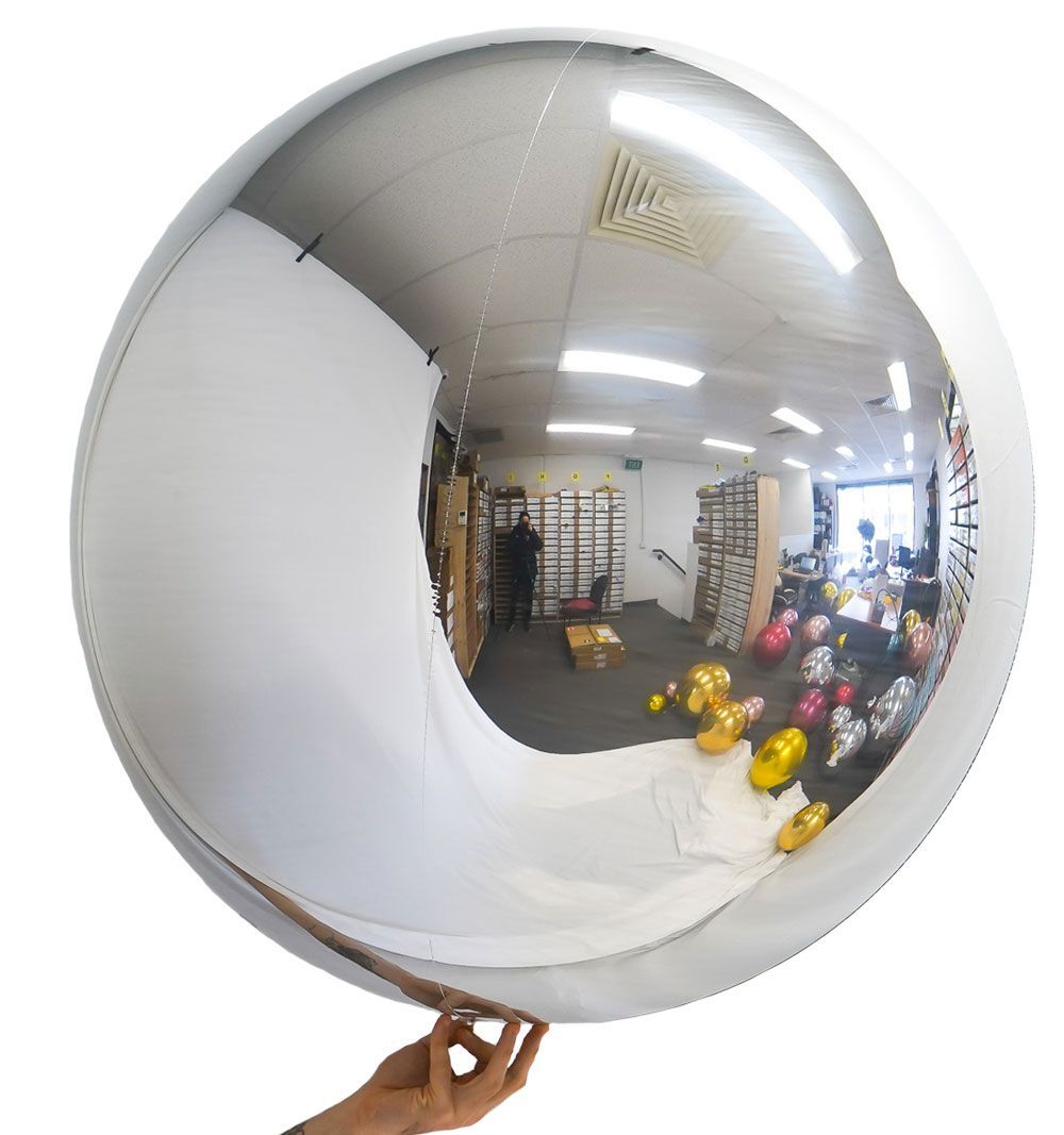 Loon Balls Metallic Silver 81cm Balloons #287128 - Each (Pkgd) Perfectly round foil sphere - 32" size - Helium Or Air Inflate. Can also be filled with 60% helium and 40% air. Recommended to start inflation with a hand pump then move to a latex or bubble regulator and finish inflation with the hand pump until all creases fully disappear. Please be aware when inflating: Do NOT put nozzle too far into the balloon, if inserted too far or inflated too fast or with too much pressure the valve will damage and leak.