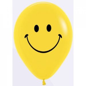 12cm Smiley Face Fashion Yellow Sempertex Latex Balloons #30222301 - Pack of 100 2 Sided Print